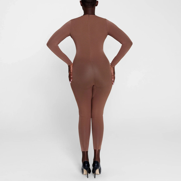 SKIMS Sheer Sculpt Catsuit Long Sleeve Full Bodysuit Jumpsuit Jasper NWT 3X - Picture 3 of 10